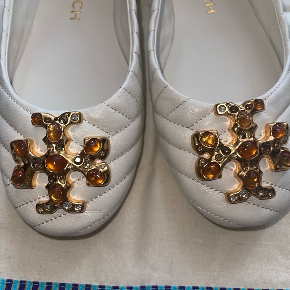 Tory Burch quilted ballet in Napa queens day ivory color - Picture 3 of 5